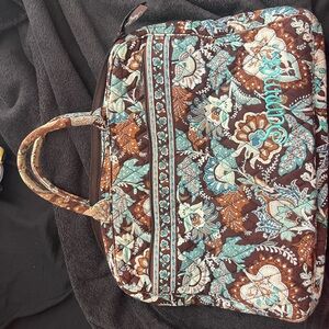Vera Bradley Floral Shoulder Bag in Brown and Blue